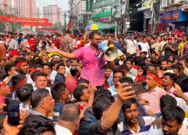 মে দিবসে শ্রমিক দলের সমাবেশে যুবদল নেতা সাজ্জাদুল মিরাজের শোডাউন