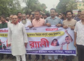 পাবনার সাঁথিয়া ৫ই আগষ্ট গনঅভ্যুত্থান দিবসের র‍্যালিতে মানুষের ঢল