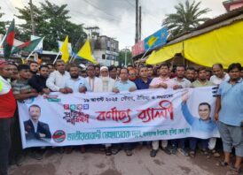 মনোহরগঞ্জে স্বেচ্ছাসেবক দলের প্রতিষ্ঠাবার্ষিকী উপলক্ষে র‌্যালী, বৃক্ষরোপন ও পরিষ্কার পরিচ্ছন্নতা অভিযান