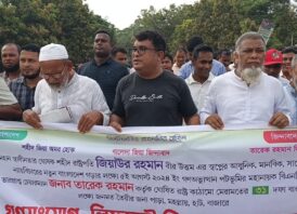 সাপাহারে ৩১ দফা বাস্তবায়নে গণসংযোগ ও লিফলেট বিতরণ