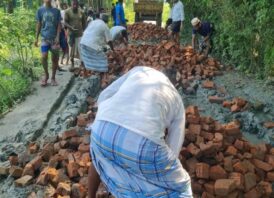 নোয়াখালীতে বিএনপি নেতার উদ্যোগে সড়ক সংস্কার