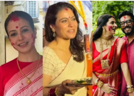 দশমীতে সিঁদুর খেলায় মাতলেন অভিনেত্রী শুভশ্রী, কোয়েল, কাজল, ঋতুপর্ণা