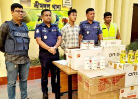 শ্রীমঙ্গলে এস এ পরিবহন থেকে ১১ লাখ টাকার ভারতীয় পণ্য জব্দ, আটক ১