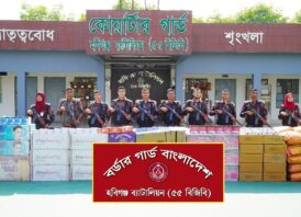 হবিগঞ্জে সাড়ে ৫ কোটি টাকার ভারতীয় চোরাচালানী পণ্য ও ট্রাক জব্দ
