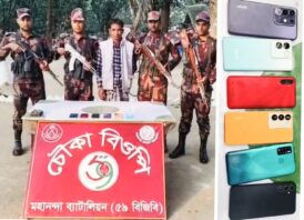 শিবগঞ্জ সীমান্তে ৬টি ভারতীয় চোরাই মোবাইলসহ আটক ১