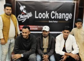 জাতীয় ক্রিকেট দলের নাহিদ রানা ও শরিফুল ইসলাম চাঁপাইনবাবগঞ্জ ‘লুক চেঞ্জ’ জেনস্ পার্লার পরিদর্শন