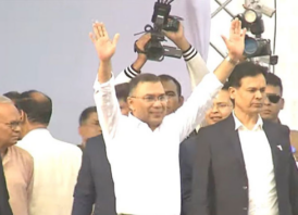 সংবর্ধনা মঞ্চে তারেক রহমান, নেতাকর্মীদের বাঁধভাঙা উচ্ছ্বাস