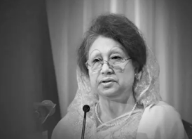 সংসদ ভবনের পথে খালেদা জিয়ার মরদেহ