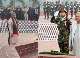 জাতীয় স্মৃতিসৌধে বীর শহীদদের প্রতি প্রধান উপদেষ্টা ও রাষ্ট্রপতির শ্রদ্ধা