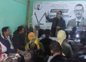 সুনামগঞ্জ সদর উপজেলার সুরমা জাহাঙ্গীরনগরে নাজমুল হুদা হিমেলের গণসংযোগ