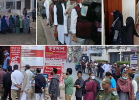 উৎসবমুখর পরিবেশে চলছে ভোটগ্রহণ
