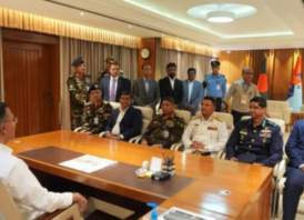 প্রথমবার সশস্ত্র বাহিনী বিভাগে অফিস করলেন প্রধানমন্ত্রী