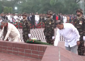 জাতীয় স্মৃতিসৌধে রাষ্ট্রপতি ও প্রধানমন্ত্রীর শ্রদ্ধা