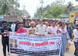 মৌলভীবাজারে খাসিয়া পুঞ্জিতে ১২ শতাধিক পানগাছ কর্তন।। প্রতিবাদে আদিবাসীদের মানববন্ধন