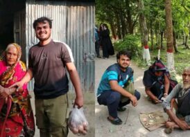 নিজ অর্থায়নে অসহায়দের সহায়তা করছেন বেরোবি শিক্ষার্থী আবীর