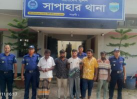 সাপাহারে অবৈধভাবে আম তোলা বাহিনীর ৫ সদস্য গ্রেফতার